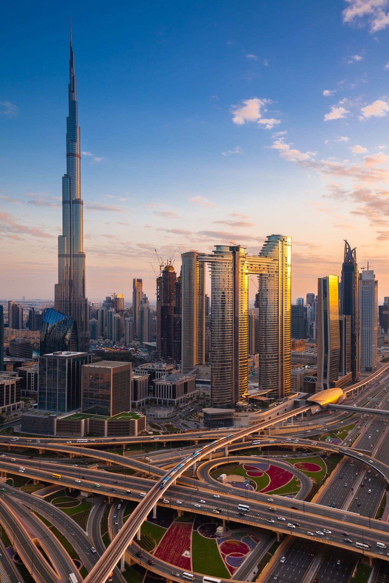 Dubai skyline at dusk